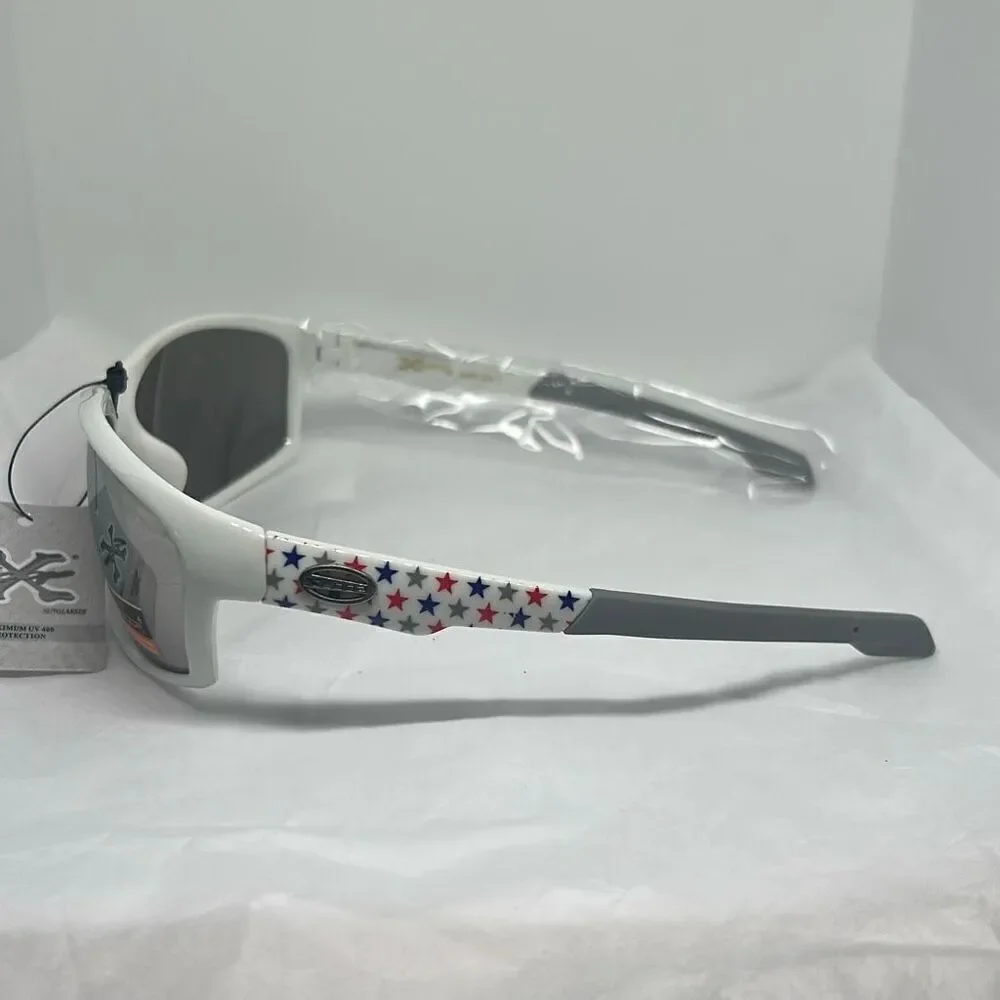 XLoop Patriotic Sunglasses – Mirrored Lens, UV Protection, Red White & Blue Star